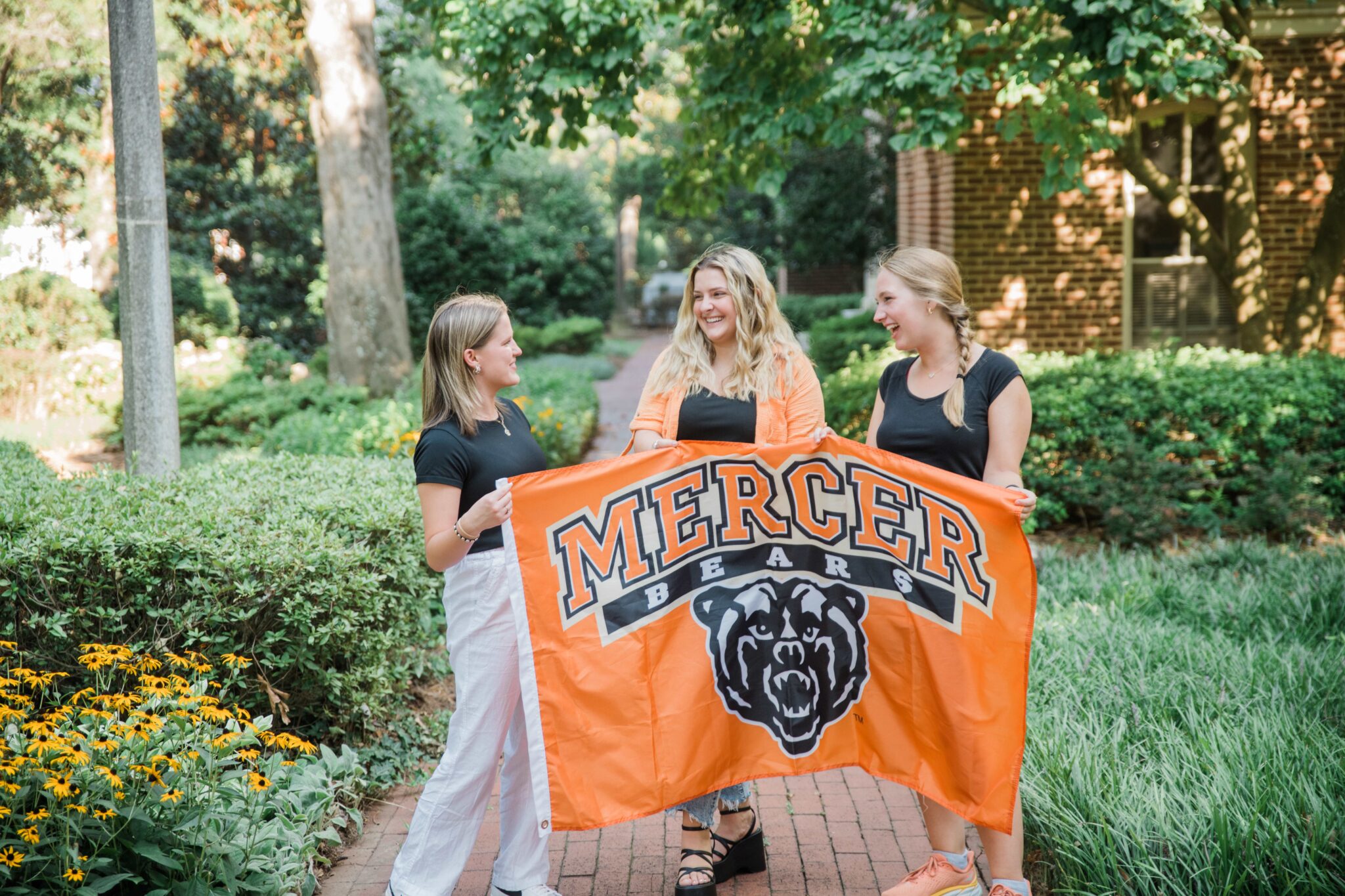 Mercer Students with Flag